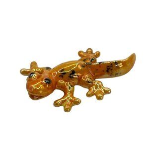 Hagen Renaker Retired Miniature Figurine Orange Yellow and Black Salamander